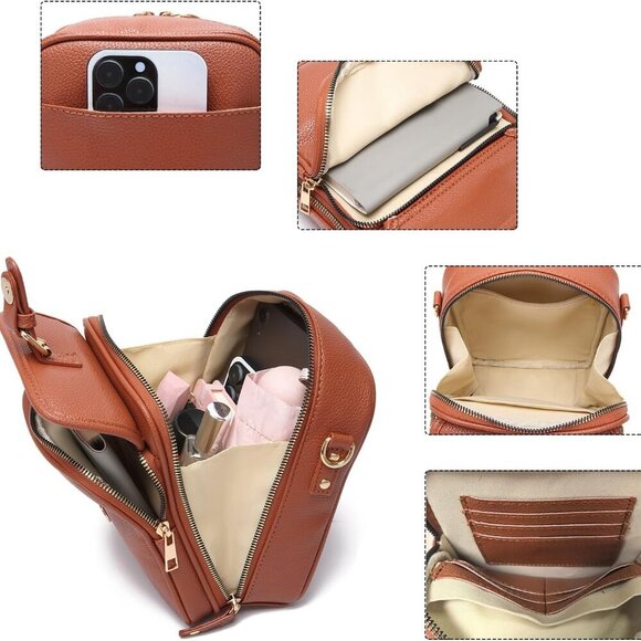 Trendy Small Messenger Bag - Vintage Design with 10 Card Slots for Essentials - Picture 4 of 6